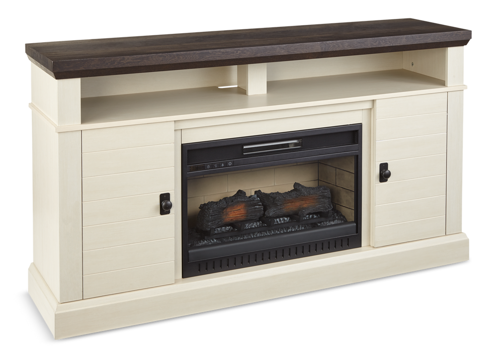 Canvas Ashcroft Media Console Electric, Tv Stand With Fireplace White 60