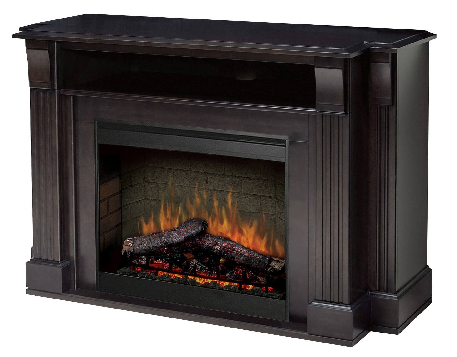 Kerry Media Electric Fireplace TV Stand, 44.5-in, 1500W, Brown