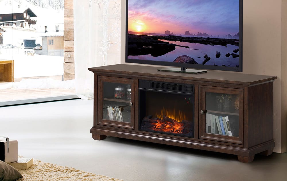 Canadian tire tv store stand with fireplace