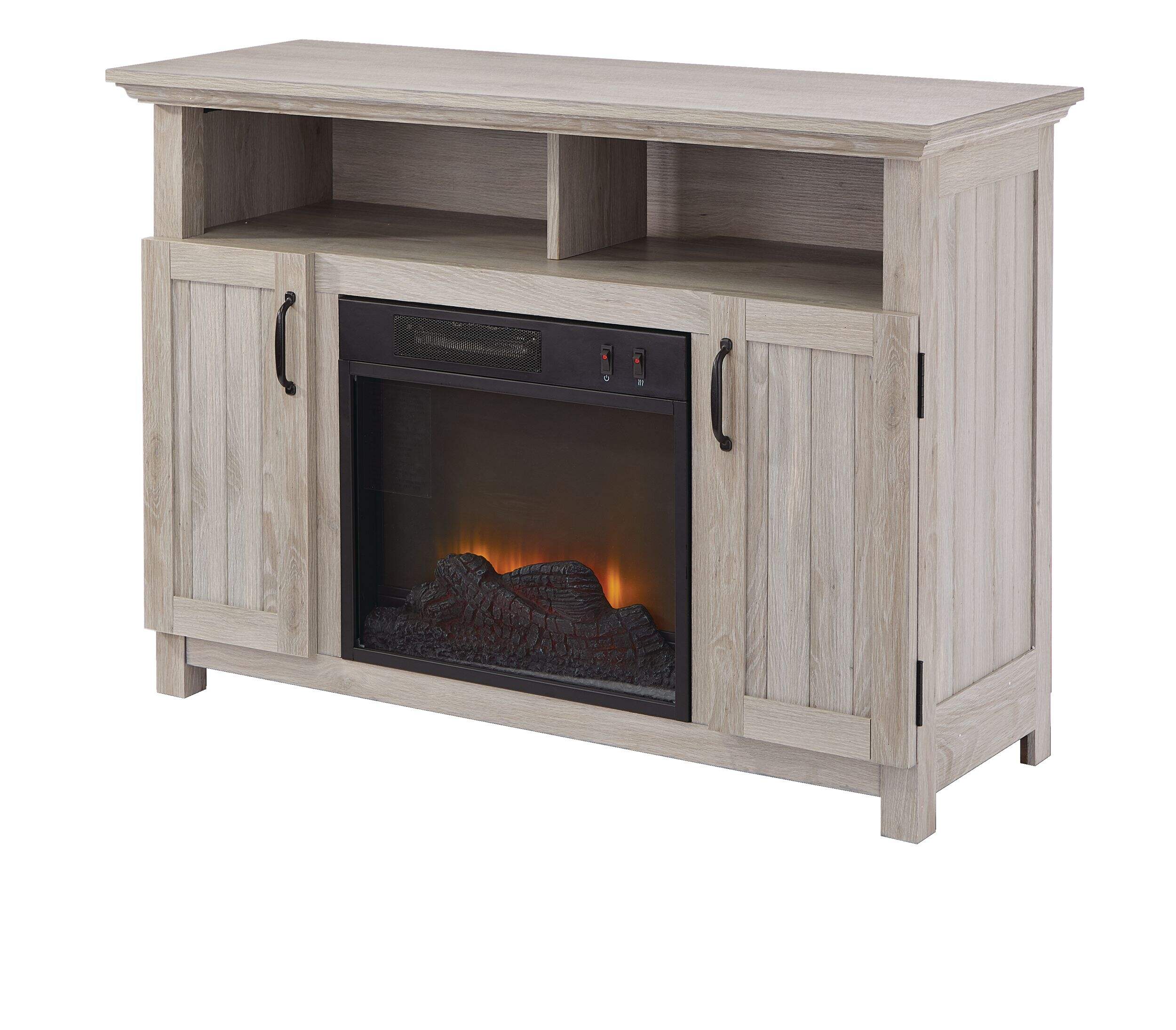 Source Pro 2-Door Electric Fireplace, 42-in Front_Three_Fourths_Angled_Left