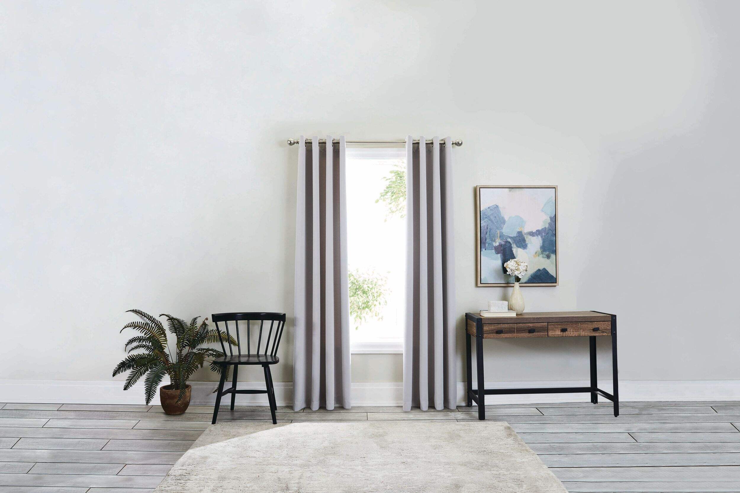 For Living Spence Blackout Window Curtain with Rod Pocket & Back Tab, Ivory, 52-in x 84-in, 2-pk Front_Flat