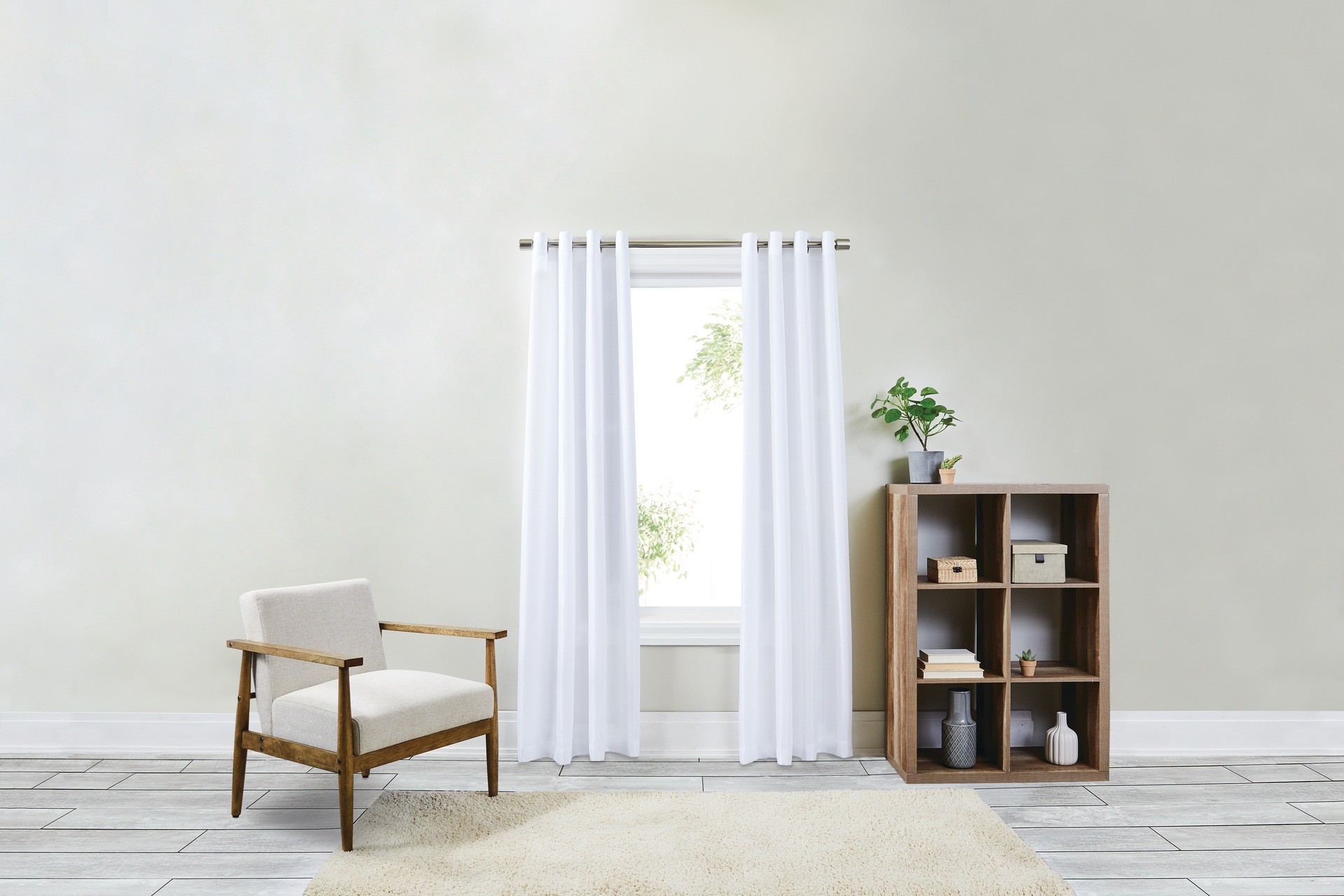 CANVAS Loho Solid Blackout Grommet Top Window Curtains, White, 52in x