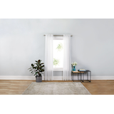 For Living Sheer Viole Window Curtain with Rod Pocket, White, 54-in x 84-in, 2-pk Front_Flat