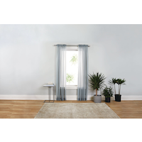 For Living Sheer Viole Window Curtain with Rod Pocket, Grey, 54-in x 84-in, 2-pk Front_Flat
