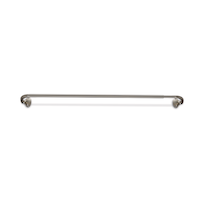 Tringle à rideaux simple réglable enveloppante moderne CANVAS, nickel brossé, 28 à 48 po, 5/8 po de diamètre Front_Flat