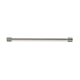 Tringle à rideaux simple réglable CANVAS Nappa, nickel brossé, 28 à 48 po, 1 po de diamètre Front_Flat