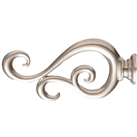 Tringle à rideaux, embout volute, nickel satiné