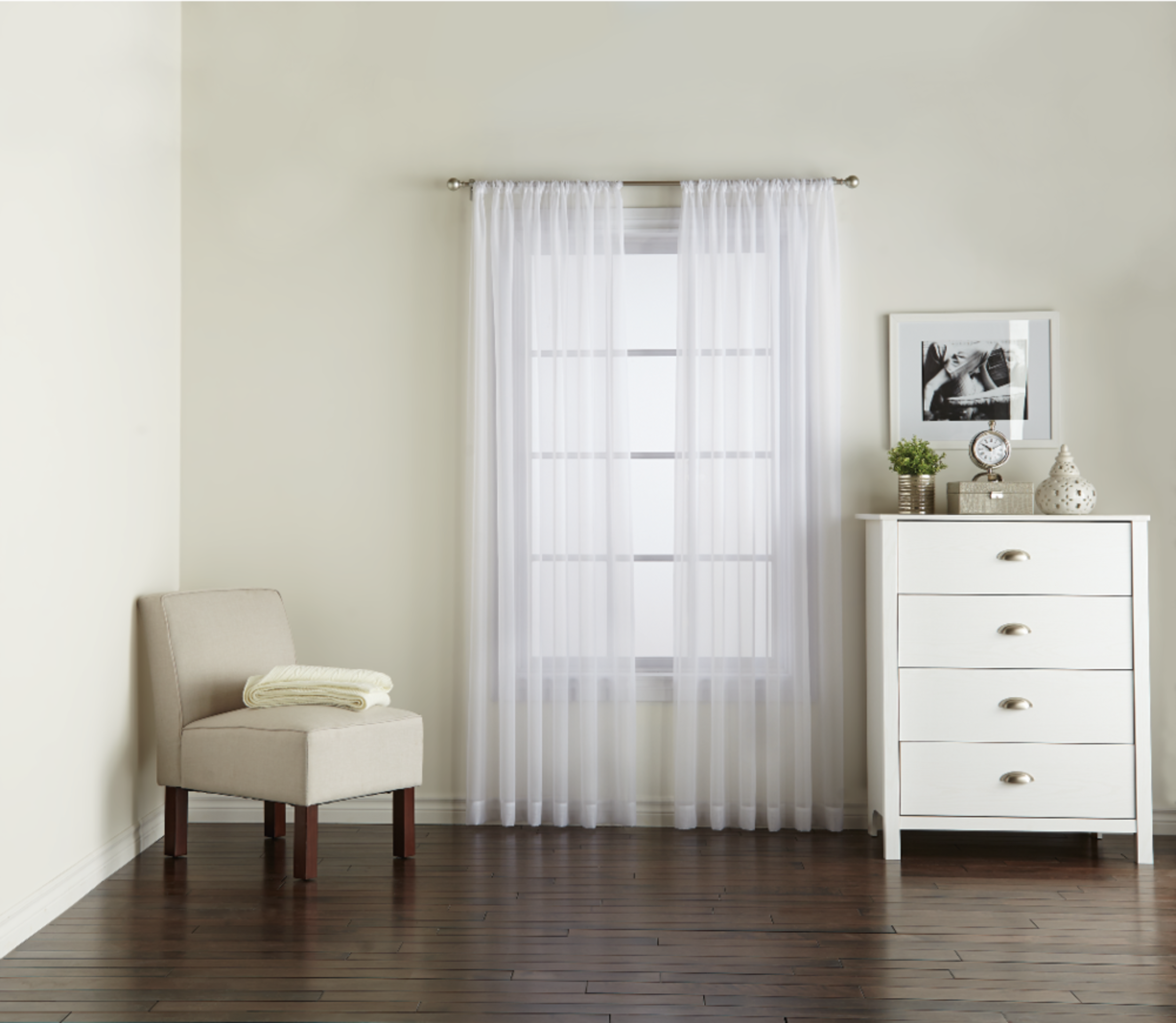CANVAS Sheer Voile Curtain with 2 Panels, 2-pk, Assorted Sizes, 59-in x 84-in Front_Flat