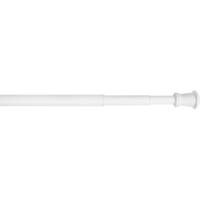 For Living Smart Rods Adjustable Telescoping Steel Curtain Rod with Classic Finial White, Assorted Sizes, 1-in diameter