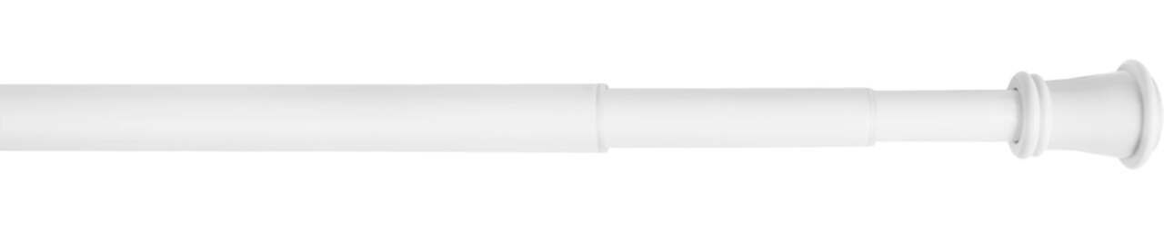 For Living Smart Rods Adjustable Telescoping Steel Curtain Rod with Classic  Finial White, Assorted Sizes, 1-in diameter