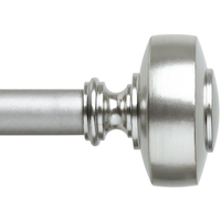 Tringle à rideau réglable en acier For Living Loft Knob Café en acier, nickel, tailles variées, diamètre de 1⁄2 po CloseUp
