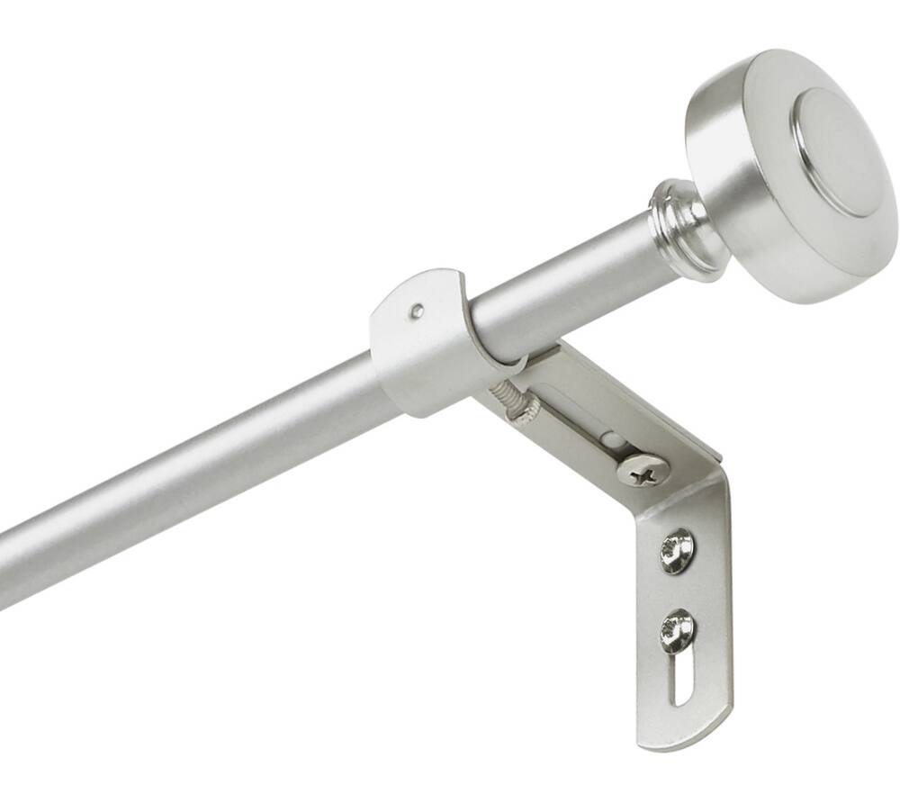 For Living Loft Knob Café Adjustable Steel Curtain Rod, Nickel ...