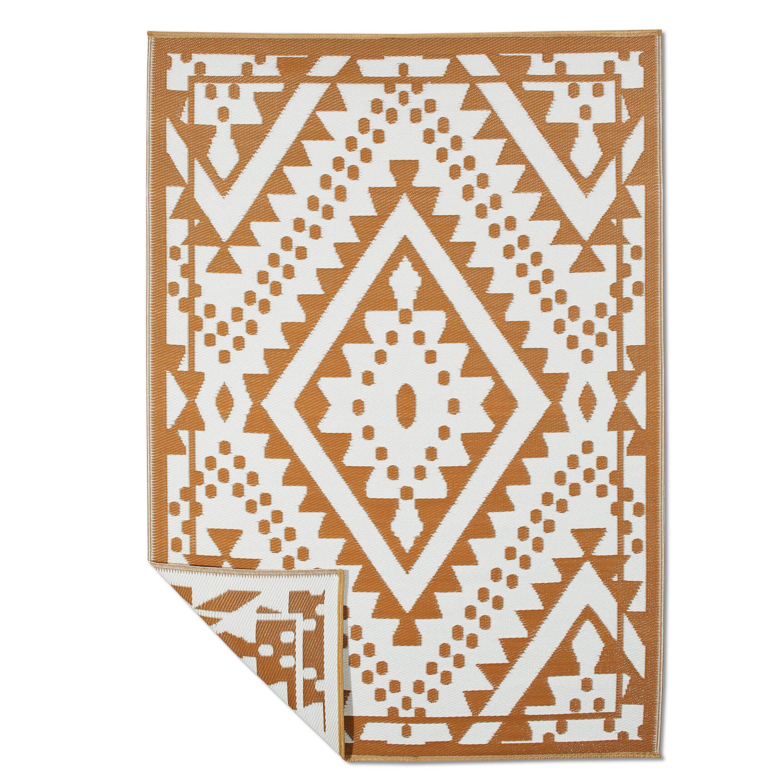 CANVA Grinnell Durable Polypropylene Geometric Outdoor Rug, 6-ft x 8-ft Overhead_Flat