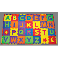 Funplay Pop-Out Alphabet Play Floor Mat, 78-pc, 7 x 4-ft, Ages 2+ Overhead_Plunge