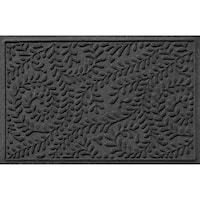 Tapis de porte d'entrée pour l'intérieur et l'extérieur avec bordure en caoutchouc Bungalow, choix de couleurs, 2 x 3 pi Overhead_Flat