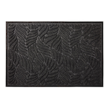 For Living Contours Twisted Leaves Heavy Duty Indoor/Outdoor Winter Floor Mat, Charcoal Grey, 2-ft x 3-ft Overhead_Flat