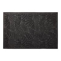 Tapis d'hiver robuste pour l'intérieur et l'extérieur For Living Contours, feuilles torsadées, gris anthracite, 2 x 3 pi