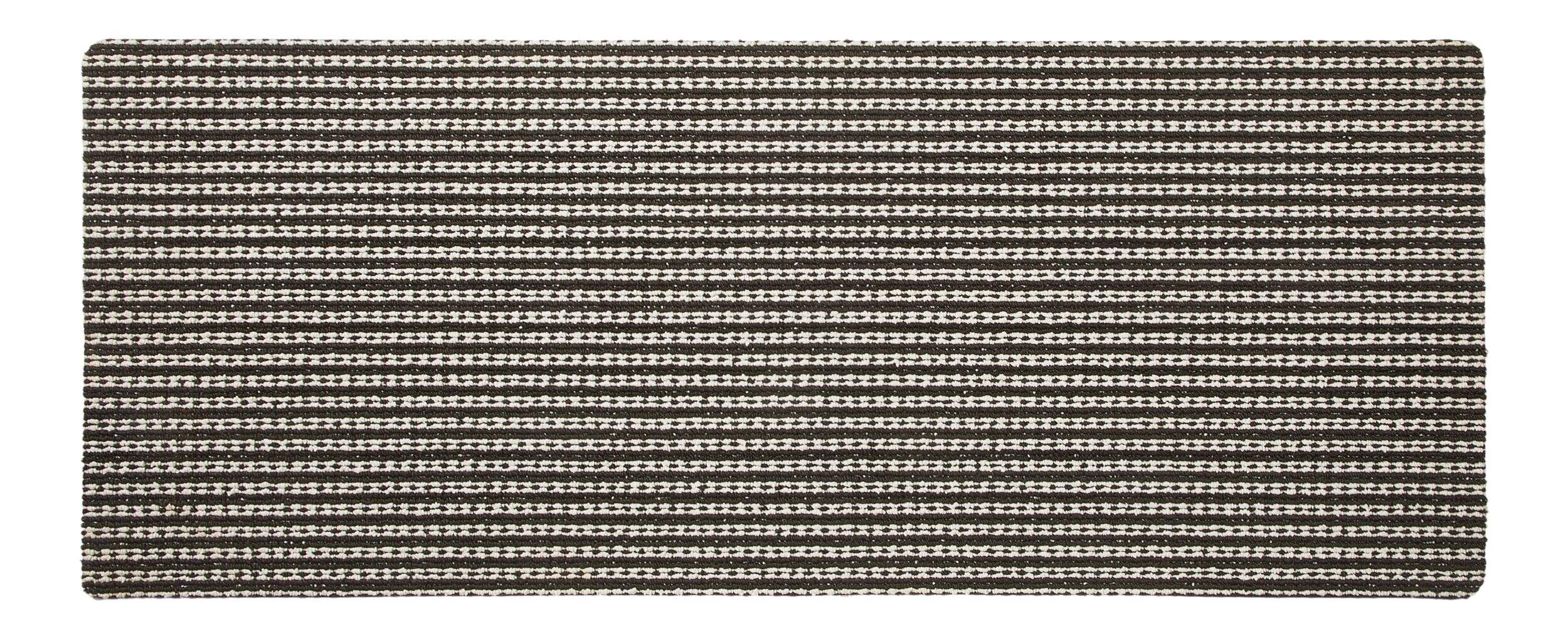 For Living Tufted Decorative Indoor Floor Mat, Wide Striped Grey, 3-ft x 4-ft Overhead_Flat
