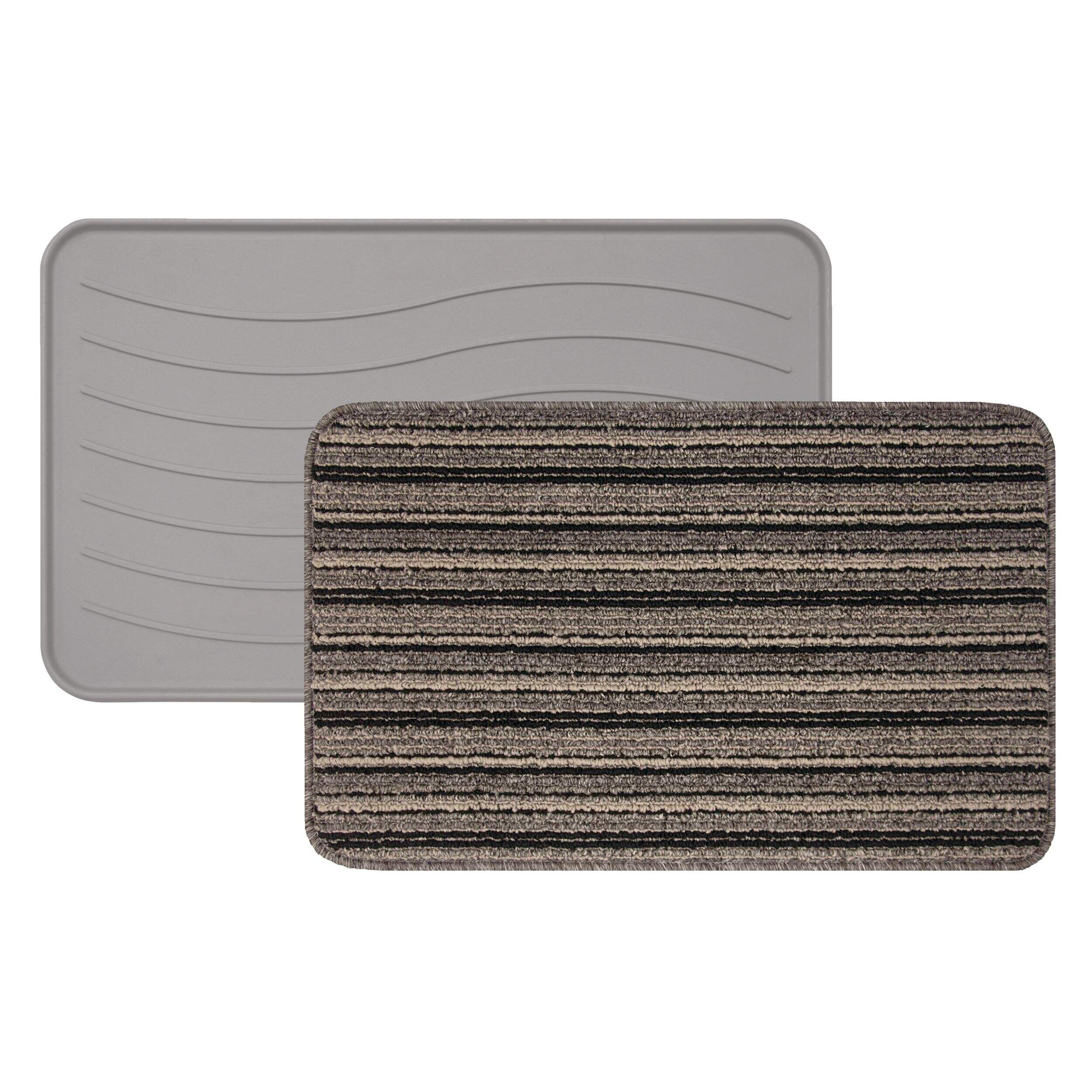 Multy Home Indoor Boot Tray & Mat Combo, Assorted Colours/Patterns, 17-in x 27-in Overhead_Flat