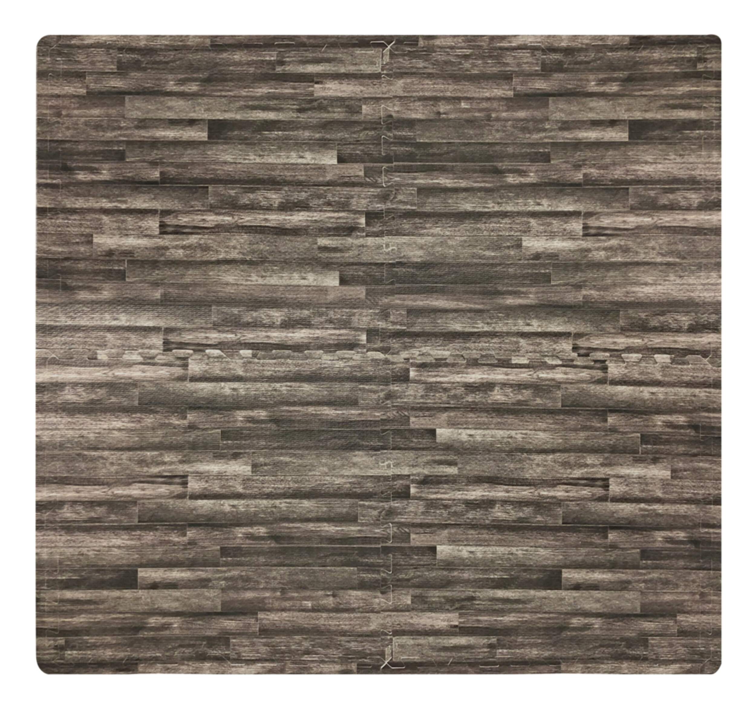For Living Faux Wood Floor Mat, 4-pk, 2 x 2-ft Overhead_Flat