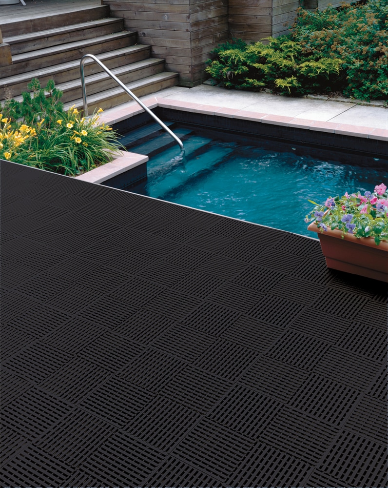 Multy Home Indoor/Outdoor 100 Recycled Rubber Multy Tile, 10pk, Black