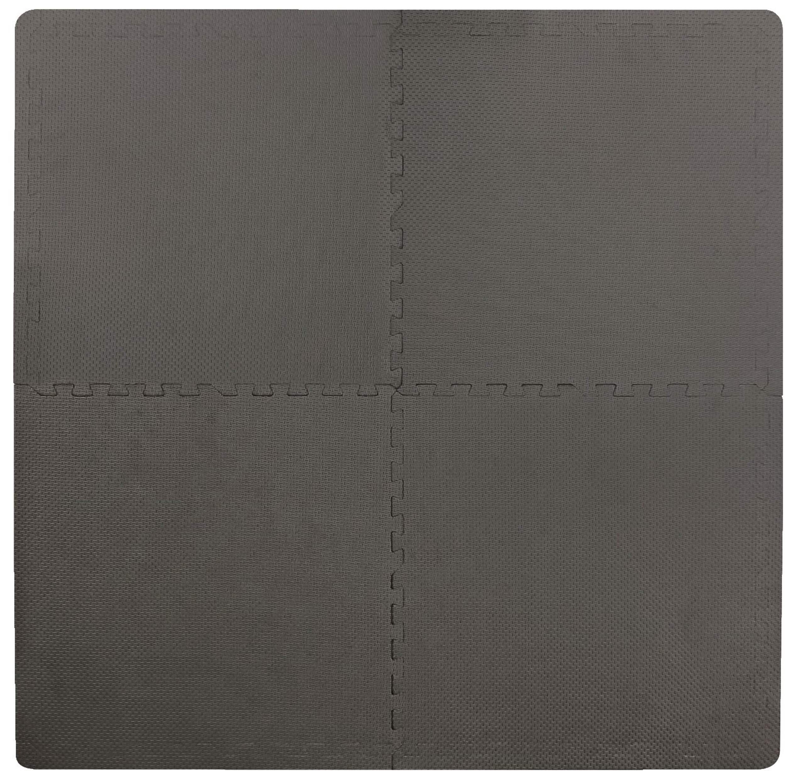 For Living Comfort Foam Floor Mats, 4-pk, Grey Basketweave, 24-in x 24-in Front_Flat