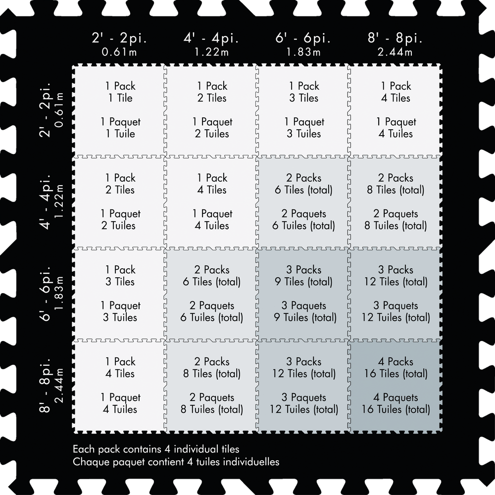 For Living AntiFatigue Interlocking Mats, 4pk, Green/Grey Basketweave