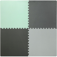 Tapis antifatigue emboîtables For Living, nattés vert/gris, 24 x 24 po, paq. 4 Overhead_Flat