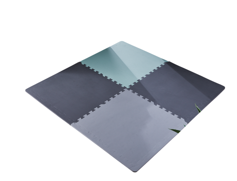 For Living AntiFatigue Interlocking Mats, 4pk, Green/Grey Basketweave