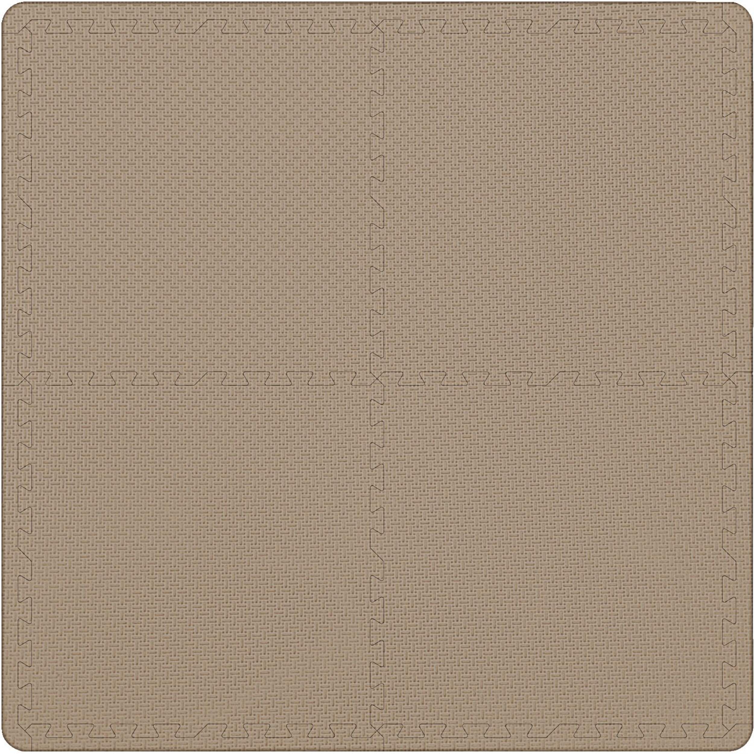 Tapis antifatigue emboîtables For Living, nattés havane, 24 x 24 po, paq. 4 Front_Flat