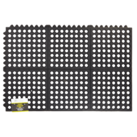 Tapis de carreaux en caoutchouc Hex For Living, intérieur/extérieur, noir, 24 x 36 po Overhead_Plunge