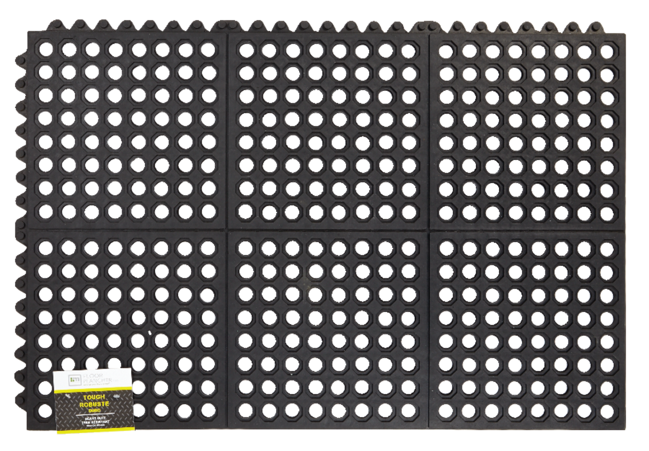 TrafficMaster Tapis de sol en caoutchouc noir de 3 pi x 4 pi pour usage  commercial à l'int