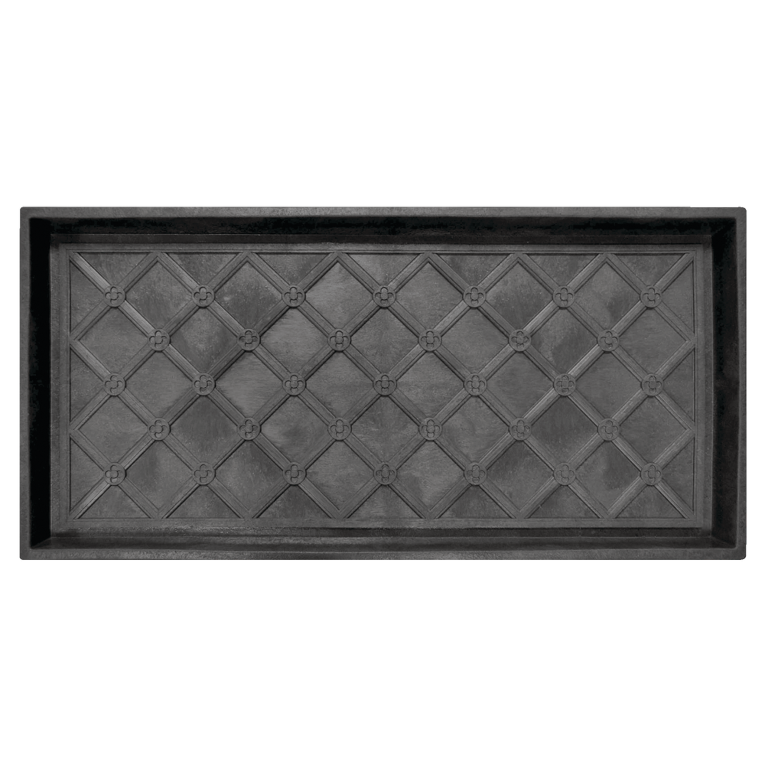 Multy Home Manor Lattice Boot Tray, Black, 17-in x 35-in Overhead_Flat
