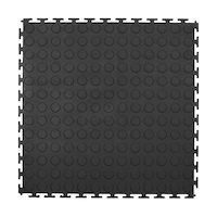 Tapis polyvalent Multy Home, caoutchouc recyclé à 100 %, paq. 6, noir, 18 x 18 po Overhead_Flat