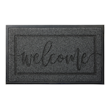 For Living Massa Welcome Door Mat, Dark Grey, 18-in x 30-in Overhead_Flat
