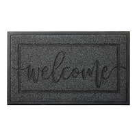For Living Massa Welcome Door Mat, Dark Grey, 18-in x 30-in Overhead_Flat