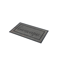 For Living Massa Bienvenue Door Mat, Dark Grey, 18-in x 30-in Overhead_Plunge
