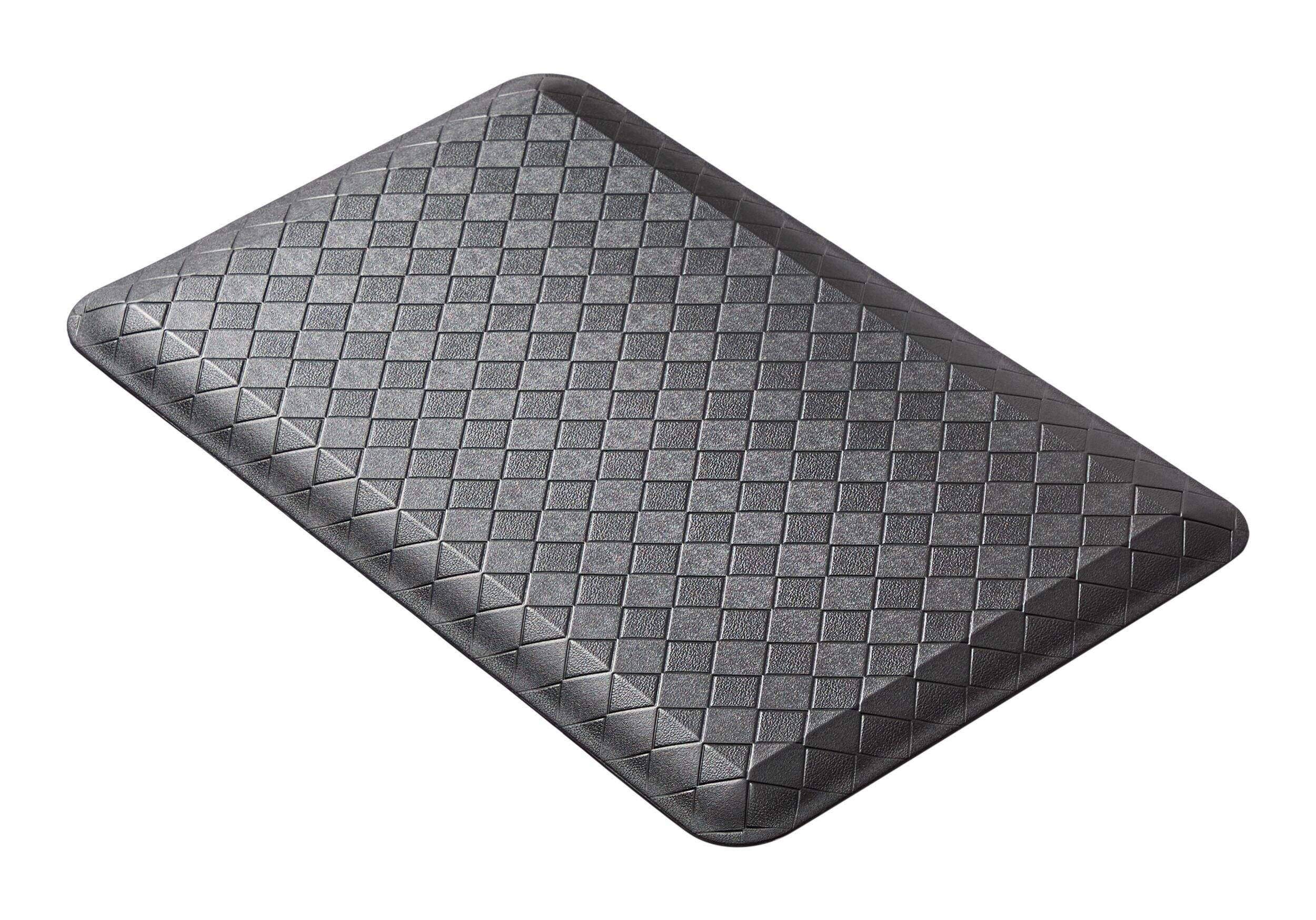 Tapis de cuisine/bureau antifatigue pour l'intérieur FOR LIVING, noir, 18 x 30 po Front_Angled_Right