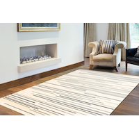 ECARPET Fika Indoor Area Rug, Cream/Petrol, Assorted Sizes