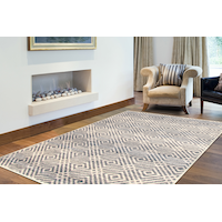 ECARPET Ember Rectangle Indoor Geometric Area Rug, Silver/Petrol, Assorted Sizes