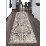 ECARPET Oregon Tabriz Indoor Area Rug, Grey, Assorted Sizes Overhead_Plunge