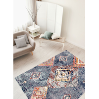 ECARPET Morocco Mosaique Indoor Area Rug, Blue/Multicolour, Assorted Sizes Overhead_Plunge