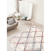 ECARPET Morocco Abstract Indoor Area Rug, Ivory, Assorted Sizes Overhead_Plunge