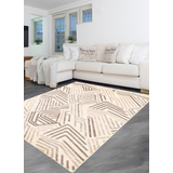 Tapis d’intérieur abstrait ECARPET Skylar, ivoire, tailles variées Overhead_Plunge