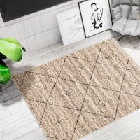 ECARPET Devos Indoor Geometric Area Rug, Grey/Brown, Assorted Sizes Overhead_Plunge