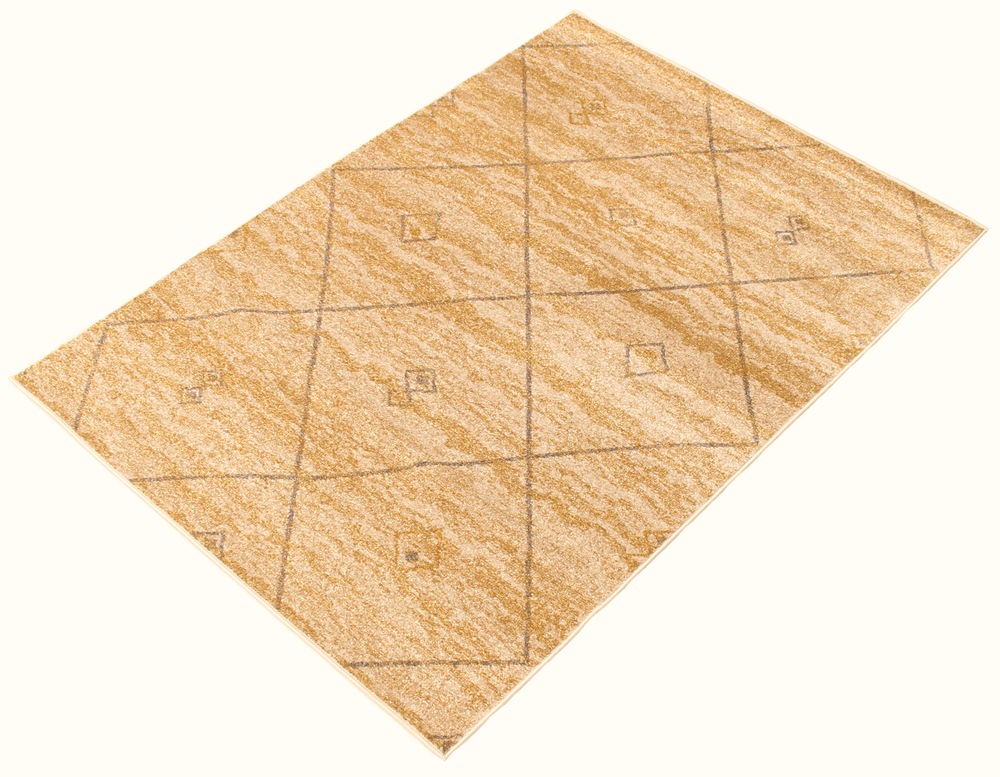 ECARPET Devos Indoor Geometric Area Rug, Ivory/Gold, Assorted Sizes