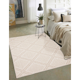 Tosca Rectangular Texturized Polypropylene/Polyester Indoor Area Rug, Taupe, 8-ft x 10-ft Front_Angled_Right