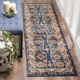 Tapis Safavieh Bijar 653, bleu royal/ivoire Overhead_Plunge