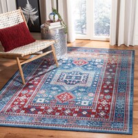 Tapis Safavieh Kazak 122, rouge/bleu Front_Three_Fourths_Angled_Right