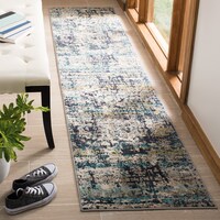 Tapis Safavieh Madison 469, crème/bleu Overhead_Plunge